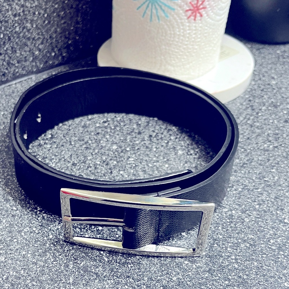 Nine West Black Belt with Silver Buckle *See All Photos*